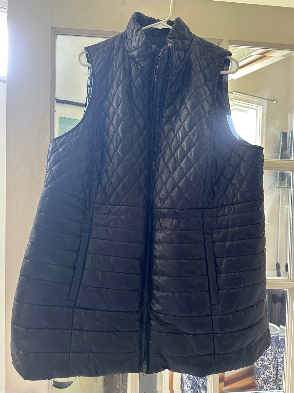 Talbots Quilted Black Puffer Vest with Stand Collar